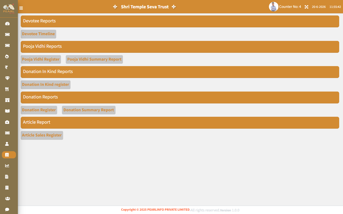 Shlok ERP trust reporting and analytics dashboard
