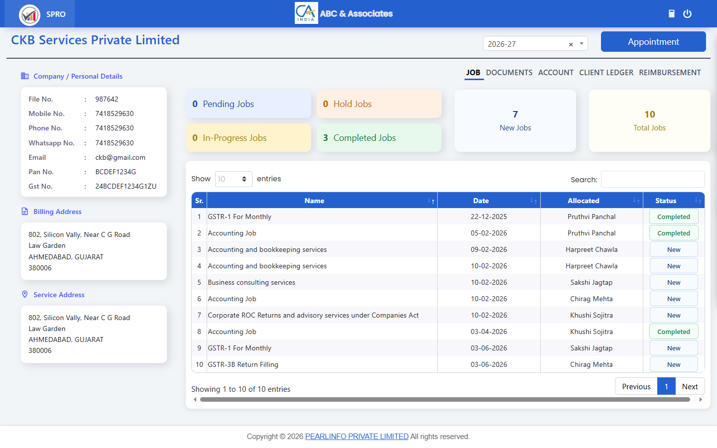 SPRO Cloud client management dashboard
